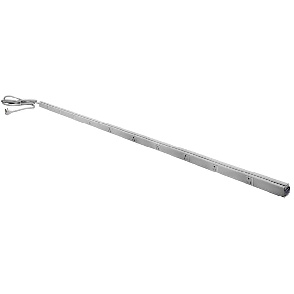 Metal PlugTrak, 64", 15A 10 Receptacle, 6' Cord and Plug, Gray